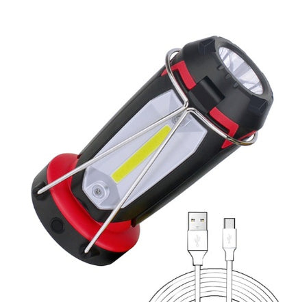 USB Rechargeable COB LED Flashlight | Hands-Free Work Light with Hook