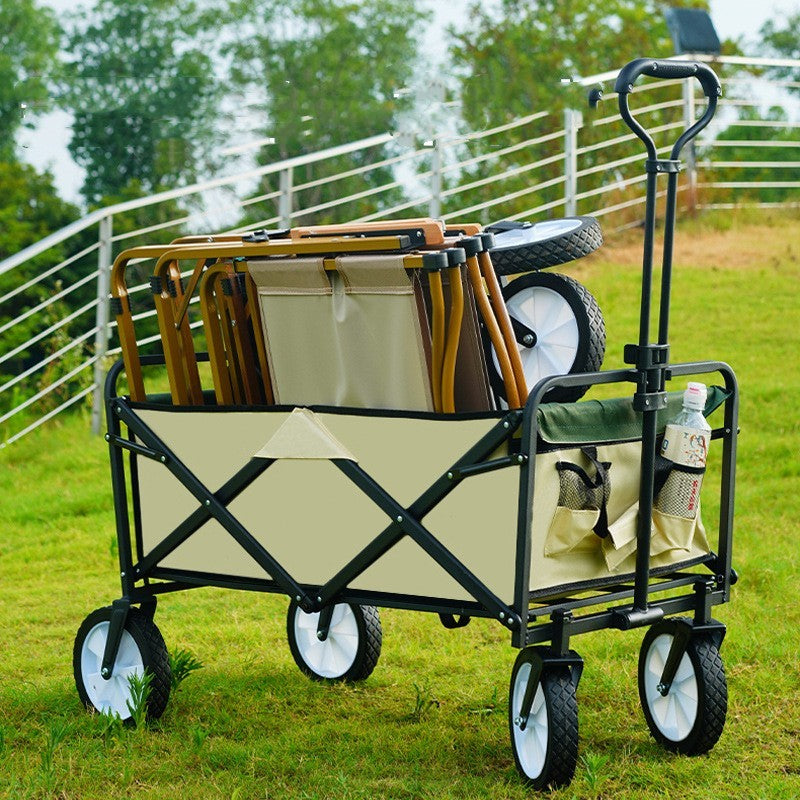 Folding Camping Trolley | Heavy-Duty  | 100kg Outdoor Metal Cart