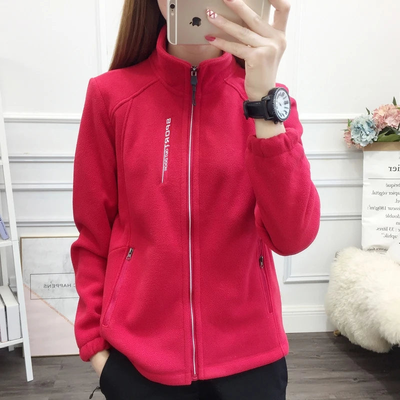 Women's Reversible Fleece Zip-Up Winter Sweatshirt