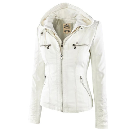 Women's Winter Leather Jacket | Waterproof Basic Coat