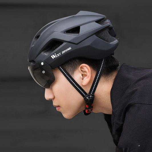 Cycle Helmet with Integrated Goggle | Road & Mountain Bike Safety Gear